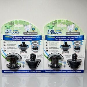 2 Pk Tubshroom Ultra Platinum Bundle Bathtub Strainer Hair Catcher‎ & Stopper